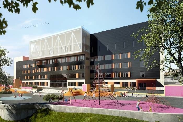 Brynseng skole er en ny barneskole i bydel Østensjø. Ill.: HRTB Arkitekter AS
